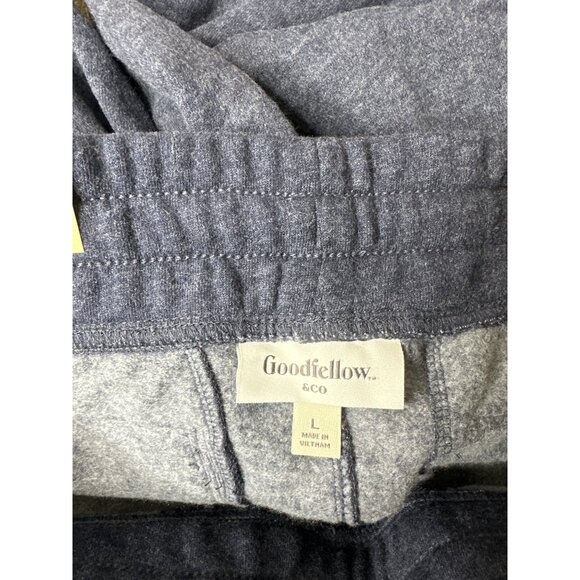 Mens Navy Knit Jogger Pants Size L By Goodfellow & Co Front & Back Pockets - Picture 3 of 5